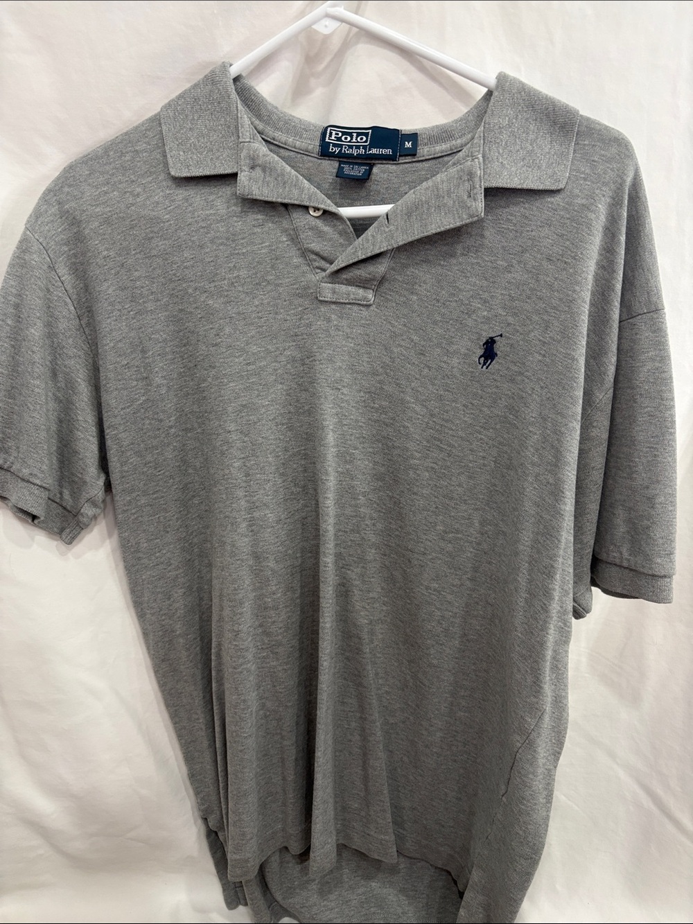 Polo by Ralph Lauren Men’s Light Gray Polo with Navy Pony